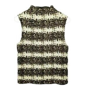Impressions Snakeskin Mock Neck Stretch Blouse Women's‎ Large Animal Sleeveless